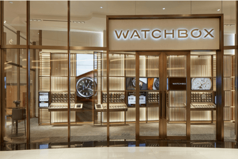 Watch Box, DIFC- Dubai Bronze Finished Self Stand & Cantilevered Display Units